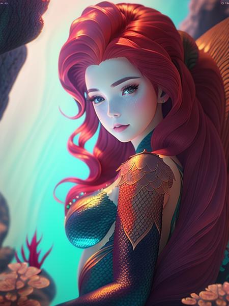 02427-2430371937-little mermaid, red hair, long hair, mermaid, mermaid tail, underwater, masterpiece, detailed, portrait, octane render, highly d.png